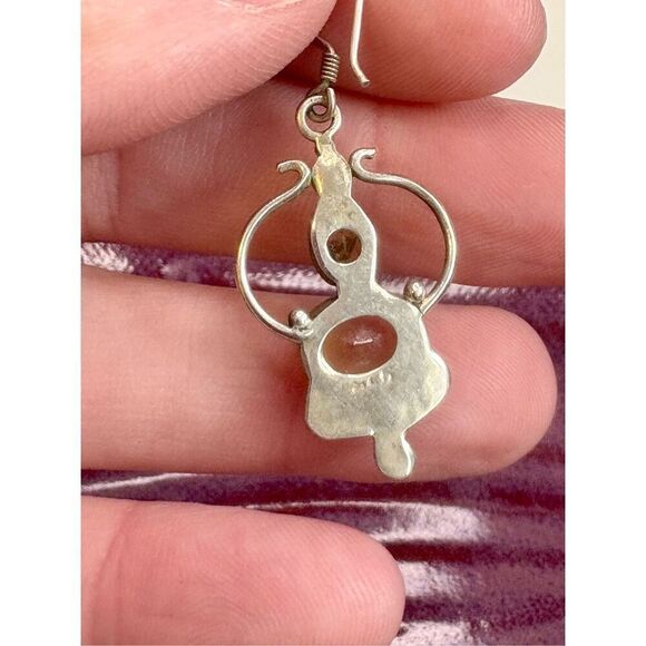 Vintage Yellow CITRINE Dangle / Drop Earrings in 925 Sterling Silver - Picture 2 of 10